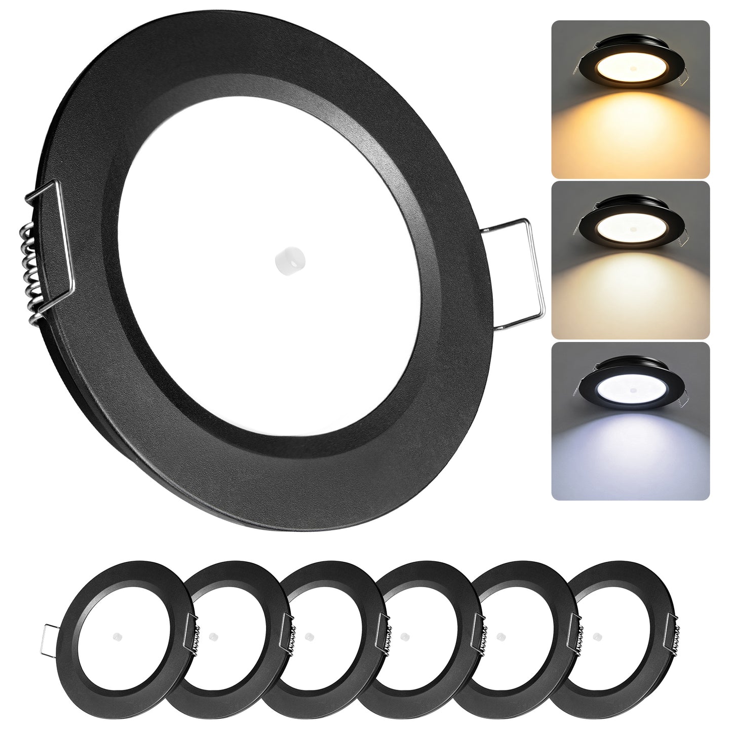 12V LED Lights, Recessed Ceiling Light 76mm 3CCT 3000K/4000K/6000K