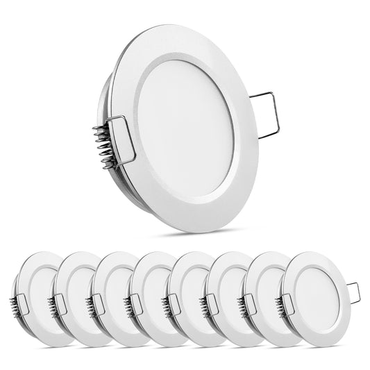 Obeaming 2.75" LED Recessed Ceiling Light 8Pcs Black (Satin Silver)