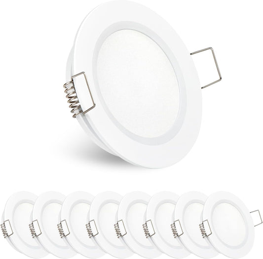 Obeaming 2.75" LED Recessed Ceiling Light 8Pcs Black (Pearly White)
