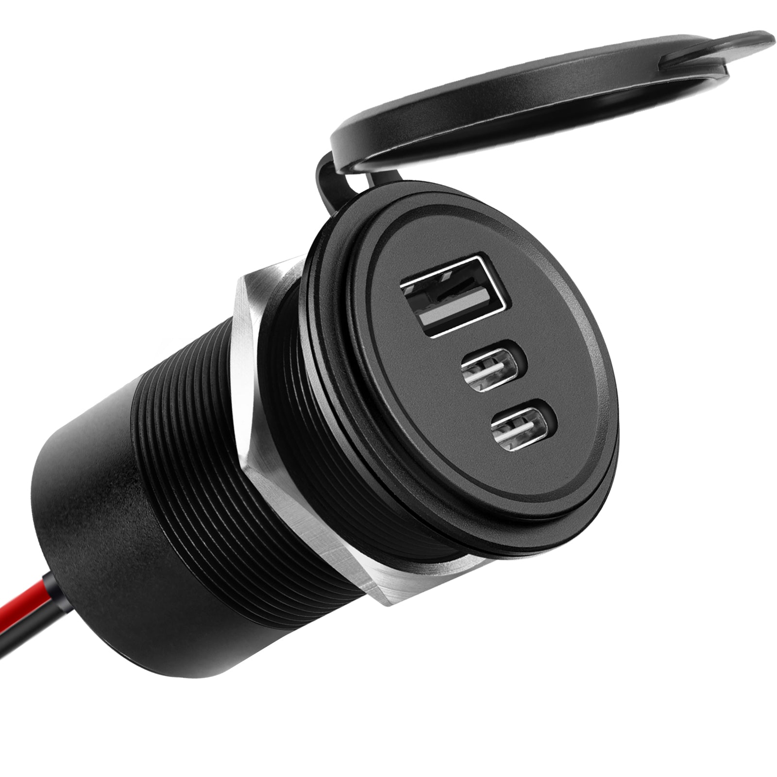 usb port to replace cigarette lighter 72W 3 Port 12V USB Outlet, Dual PD3.0 Type-C & QC3.0 Aluminum Car Char usb port to replace cigarette lighter 72W 3 Port 12V USB Outlet, Dual PD3.0 Type-C & QC3.0 Aluminum Car Char