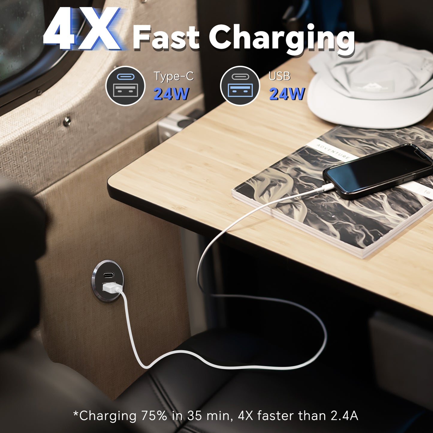 All-aluminum QC 3.0 12V USB Charger