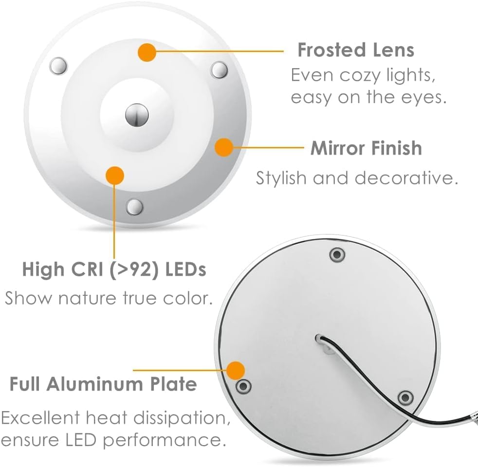 Obeaming 4.75" Interior LED RV Ceiling Dome Light w/ Acrylic Panel 2 Pcs