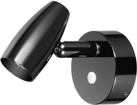 Obeaming 12V RV Reading Light Swivel Spotlight Gloss Black