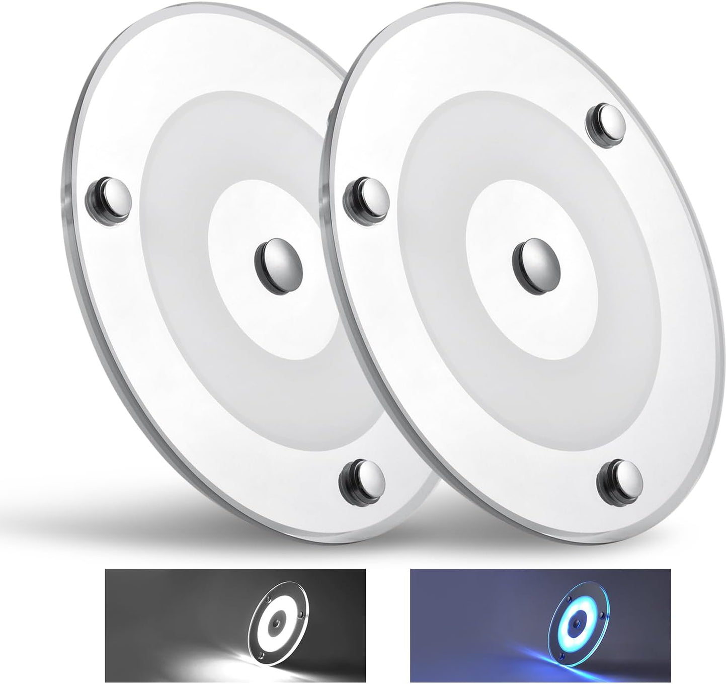Obeaming 4.75" Interior LED RV Ceiling Dome Light w/ Acrylic Panel 2 Pcs