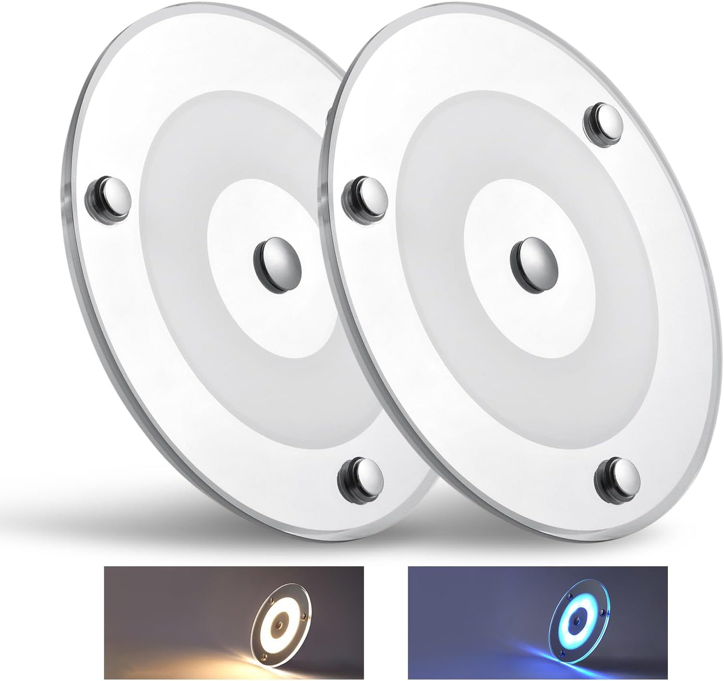 Obeaming 4.75" Interior LED RV Ceiling Dome Light w/ Acrylic Panel 2 Pcs