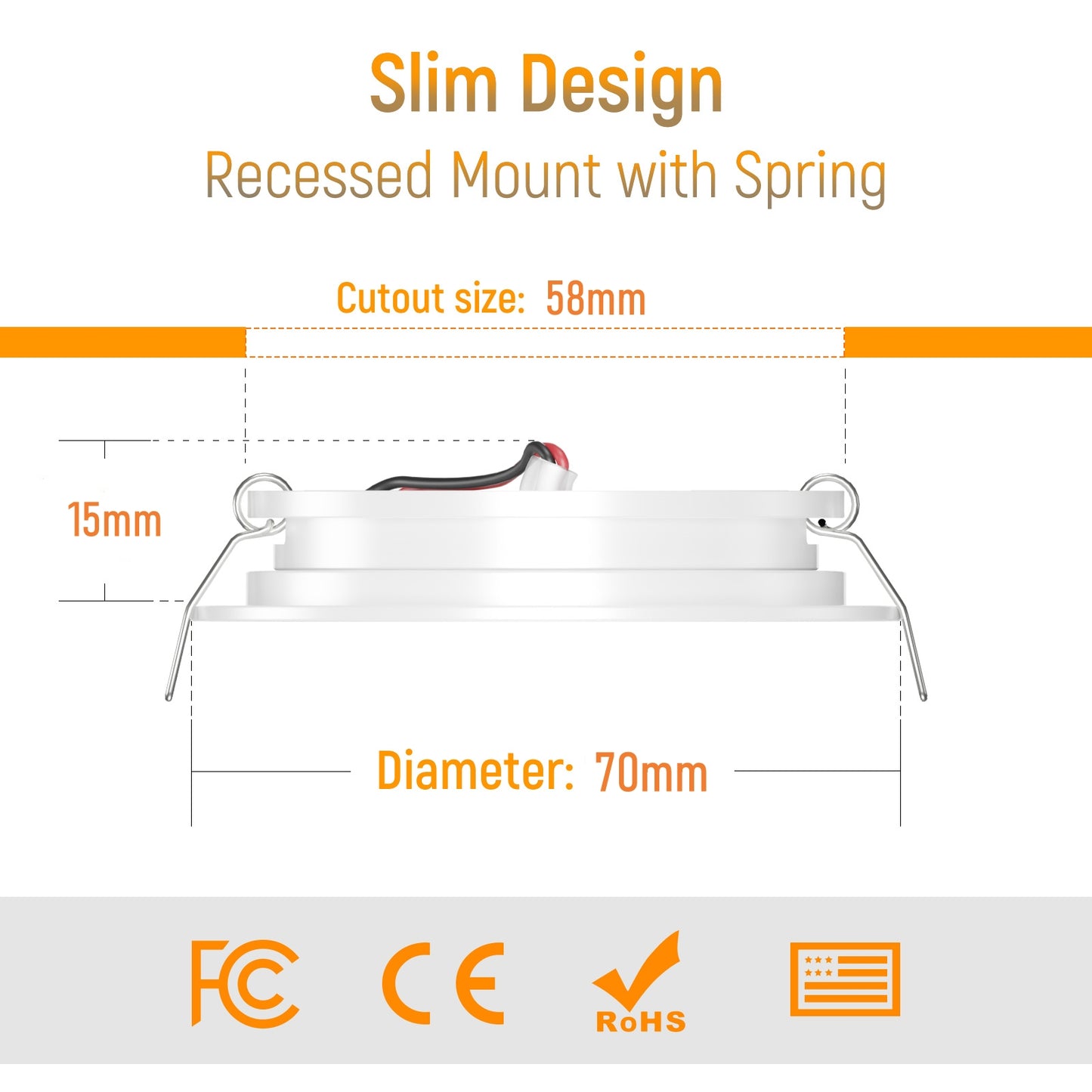Obeaming 2.75" LED Recessed Ceiling Light 8Pcs Black (Pearly White)