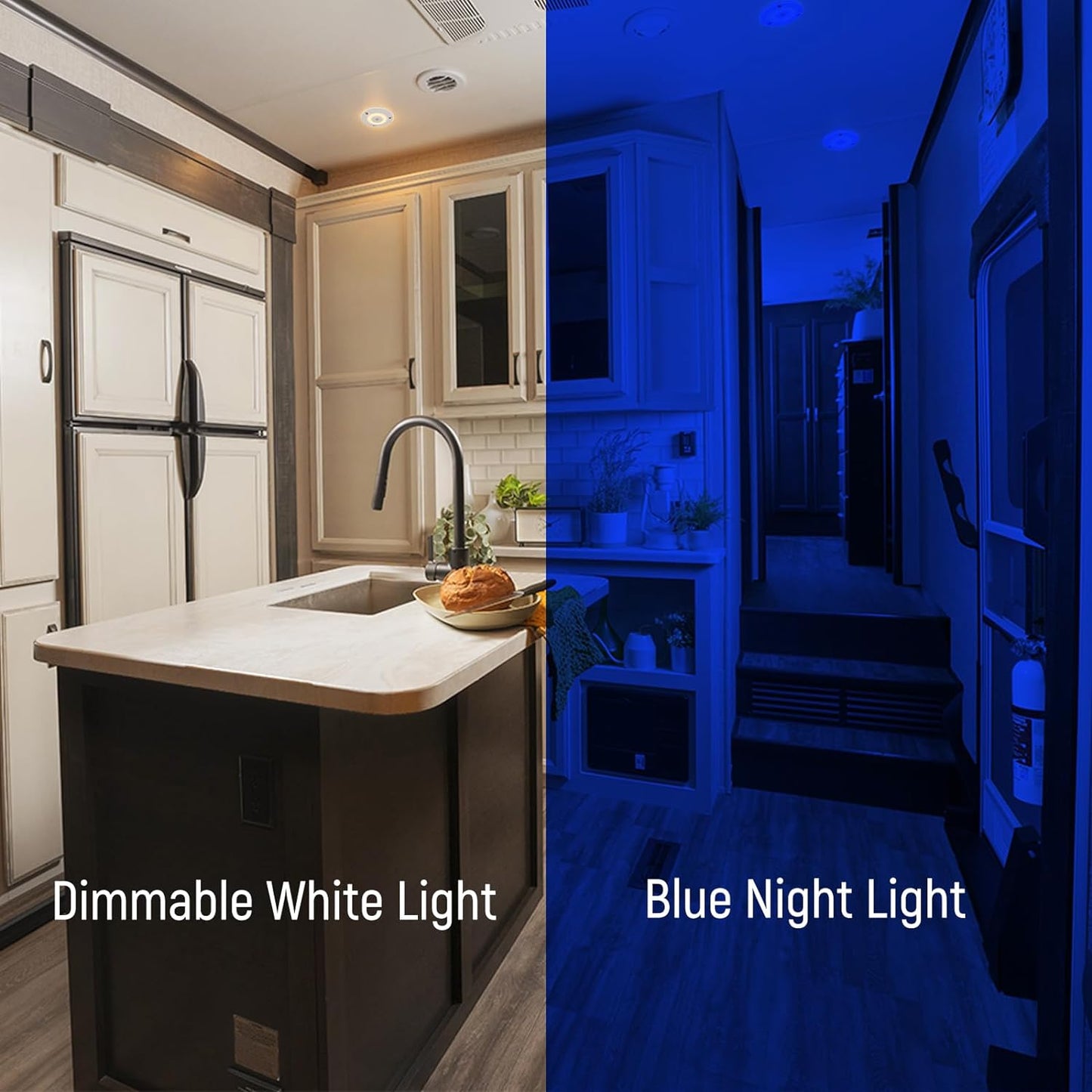 Obeaming 4.75" Interior LED RV Ceiling Dome Light w/ Acrylic Panel 2 Pcs