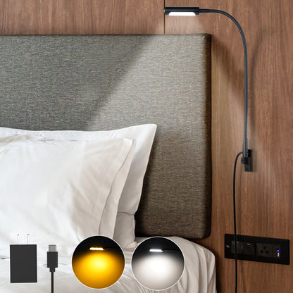 Wall Mounted Reading Light, Bedside Book Light Minimalist Black