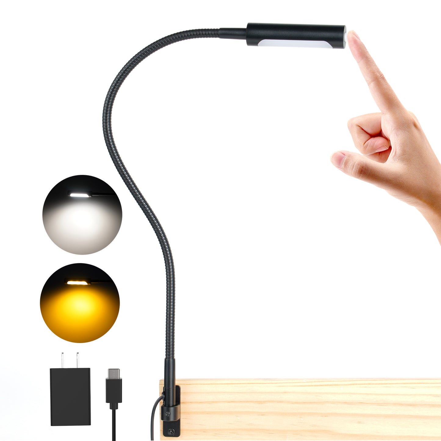 Wall Mounted Reading Light, Bedside Book Light Minimalist Black