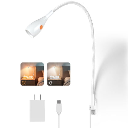 Wall Mounted Reading Light, Bedside Book Light Minimalist White