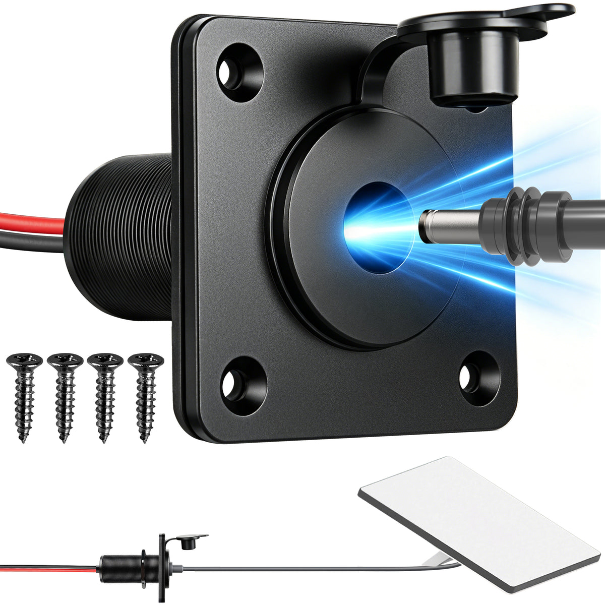 Power Booster for Starlink Mini 12V Adapter Aluminum Wall Pass Through Socket