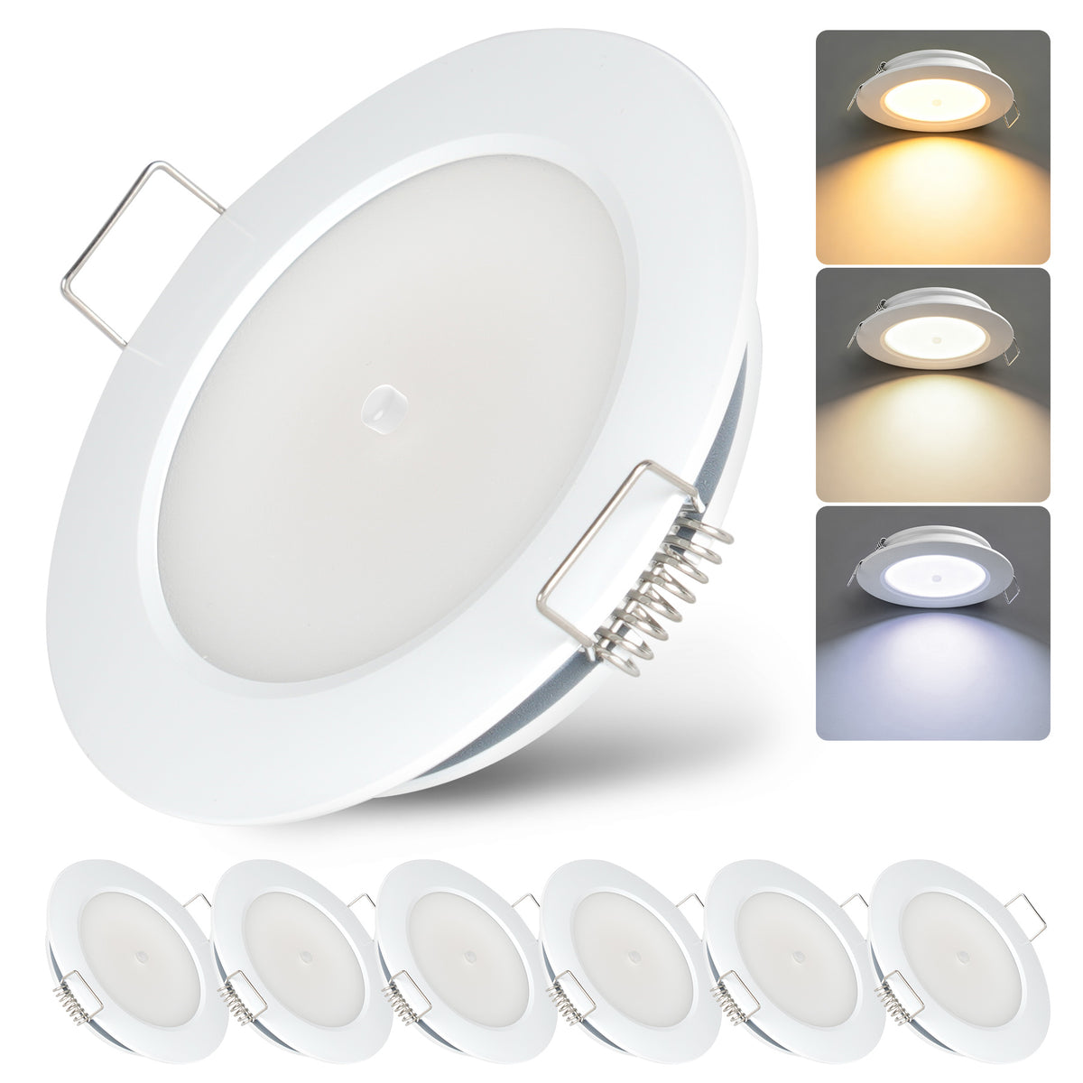 12V LED Lights, Recessed Ceiling Light 76mm 3CCT 3000K/4000K/6000K