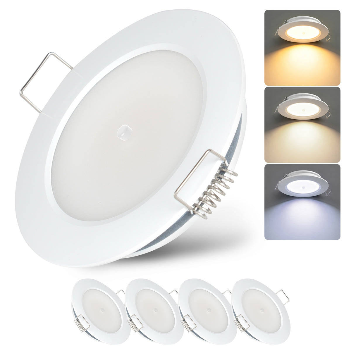 12V LED Lights, Recessed Ceiling Light 76mm 3CCT 3000K/4000K/6000K