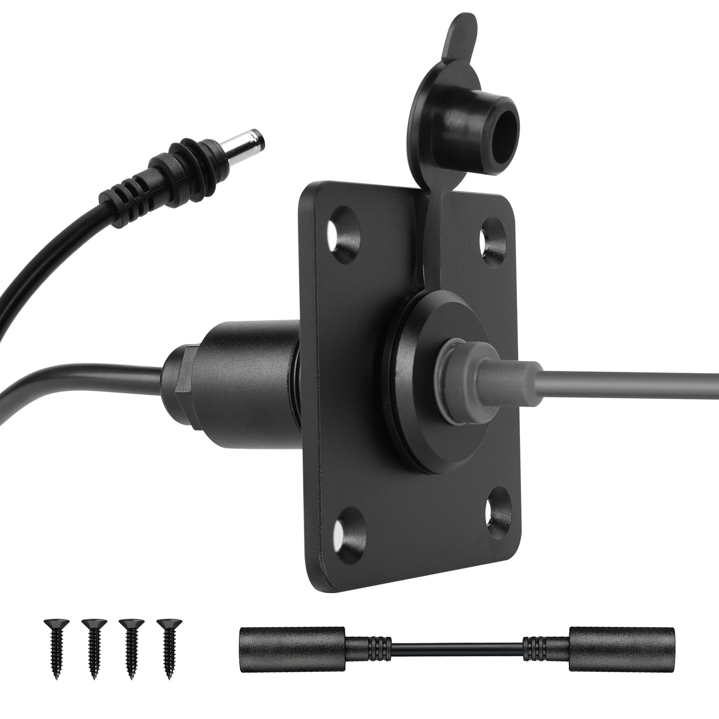 RV Wall Pass Through for Starlink Mini, Full Aluminum Cable Pass Through kit, IP67 Waterproof 5.5x2.1mm DC Female Bulkhead Connector for Camper Van Boat Battery Box