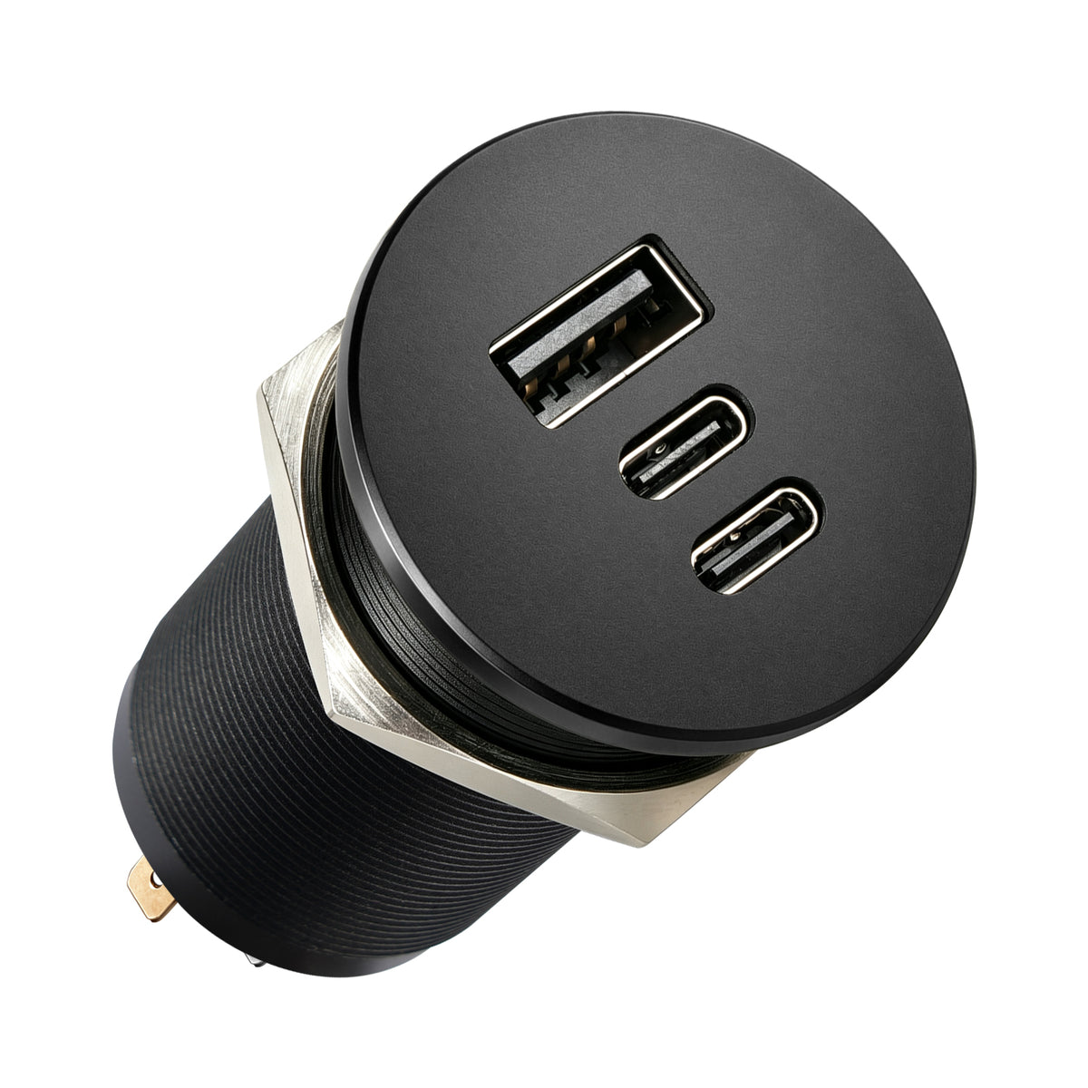 68W 3 Port 12V USB Outlet, Dual PD3.0 Type-C QC3.0 Aluminum Car Charger
