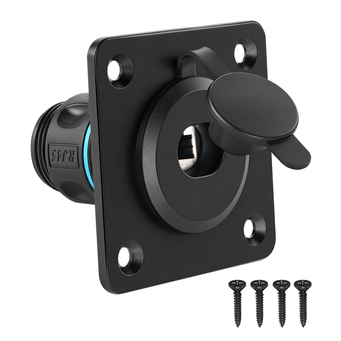 Aluminum Pass Through Wall Socket for Starlink Gen3, RJ45 CAT6 Ethernet Female to Female IP68 Waterproof Bulkhead Panel Socket, Ideal for RV Camper Boat Trailer Off-Grid