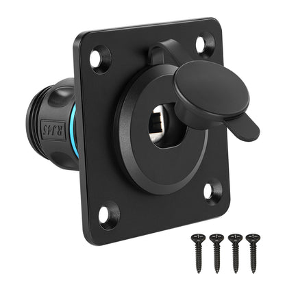 Aluminum Pass Through Wall Socket for Starlink Gen3, RJ45 CAT6 Ethernet Female to Female IP68 Waterproof Bulkhead Panel Socket, Ideal for RV Camper Boat Trailer Off-Grid
