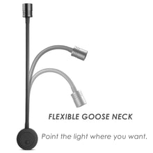 12V LED Reading Light, DimmableRV Boat Flexible Gooseneck Spotlight with Push Switch&USB Charger Port, 12-24V