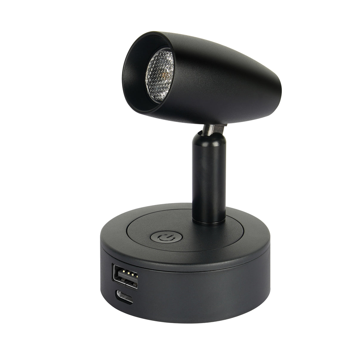12V Reading Light Aluminum Boat Campervan Swivel Spot Black