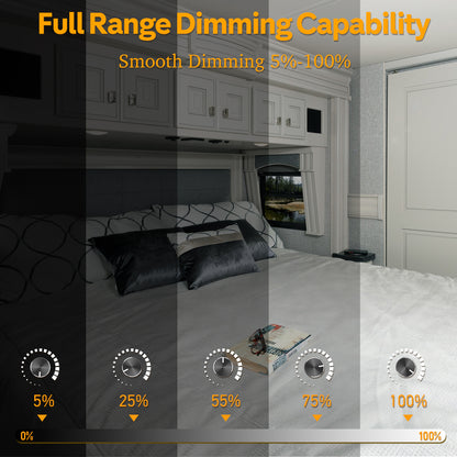 12V/15A PWM LED High-Side Dimmer Switch Black