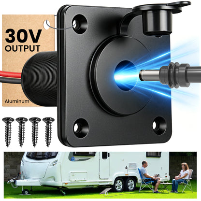 Power Booster for Starlink Mini 12V Adapter Aluminum Wall Pass Through Socket