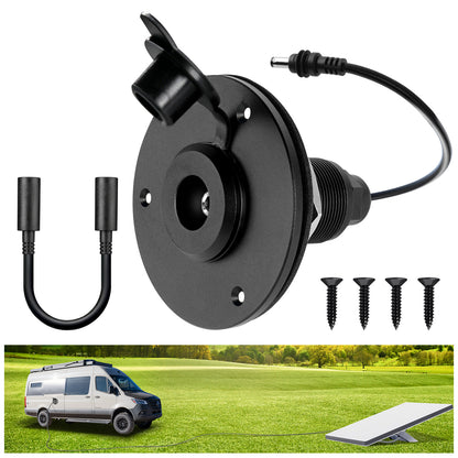 RV Wall Pass Through for Starlink Mini, Full Aluminum Cable Pass Through kit, IP67 Waterproof 5.5x2.1mm DC Female Bulkhead Connector for Camper Van Boat Battery Box