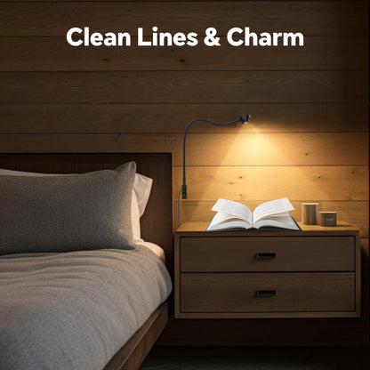 Wall Mounted Reading Light, 3CCT Bedside Book Light Minimalist Black