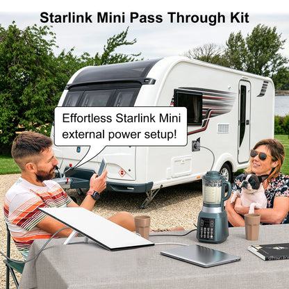 RV Wall Pass Through for Starlink Mini, Full Aluminum Cable Pass Through kit, IP67 Waterproof 5.5x2.1mm DC Female Bulkhead Connector for Camper Van Boat Battery Box