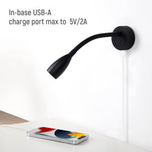 12V LED Dimmable Reading Light, RV Bedside Lamp with USB Charger Flexible Gooseneck for Camper Van Boat Interior Lighting