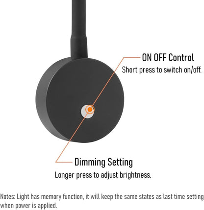 Obeaming Sleek 12V RV LED Reading Light Full Metal (Matte Black)