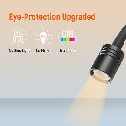 12V LED Reading Light, DimmableRV Boat Flexible Gooseneck Spotlight with Push Switch&USB Charger Port, 12-24V