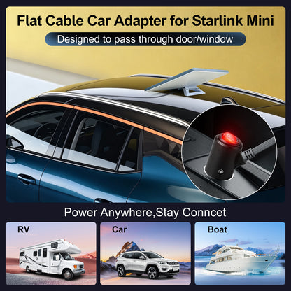 Car Adapter for Starlink Mini, Wall Pass Through Flat Cable