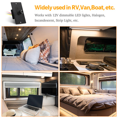 12V/15A PWM LED High-Side Dimmer Switch Black