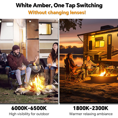RV Porch Light Swift Color-Change w/ Built-in Button Porch Light 3CCT