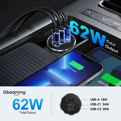 12V USB C Socket Campervan USB Outlet All Aluminum, Dual Port Type C PD 3.0 & QC3.0
