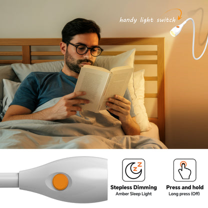 Wall Mounted Reading Light, Bedside Book Light Minimalist White