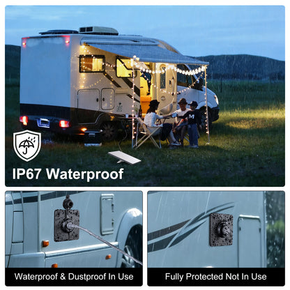 RV Wall Pass Through for Starlink Mini, Full Aluminum Cable Pass Through kit, IP67 Waterproof 5.5x2.1mm DC Female Bulkhead Connector for Camper Van Boat Battery Box