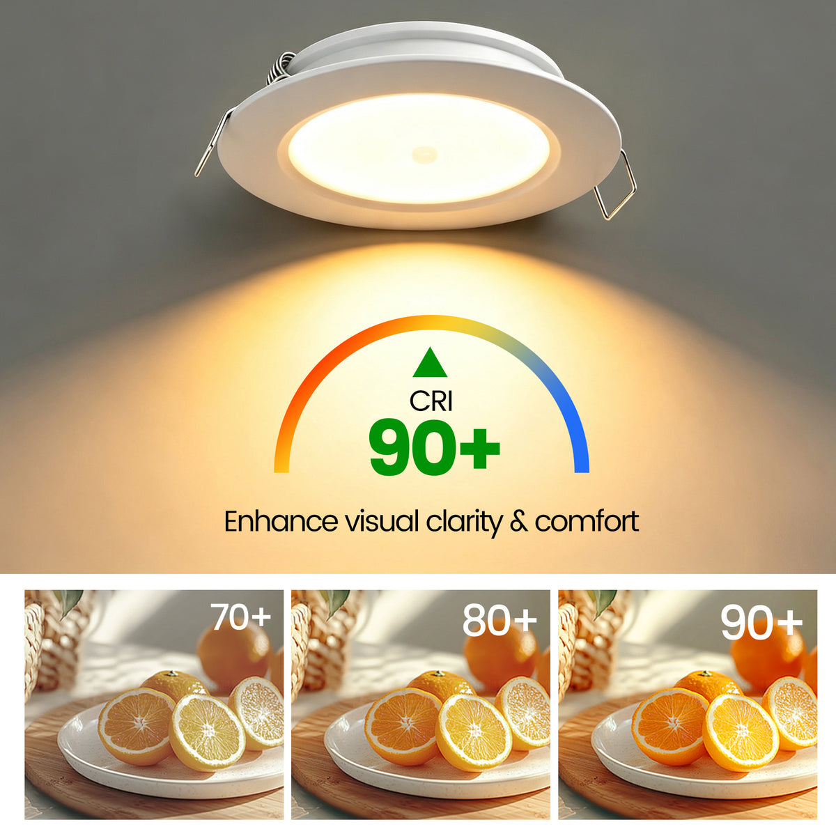 12V LED Lights, Recessed Ceiling Light 76mm 3CCT 3000K/4000K/6000K