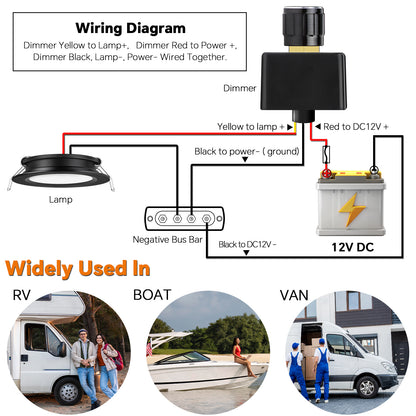 Obeaming 12V 5A Rotary Dimmer Switch PWM