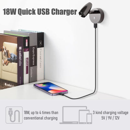 Obeaming 12V RV Reading Light Swivel Spotlight Gloss Black