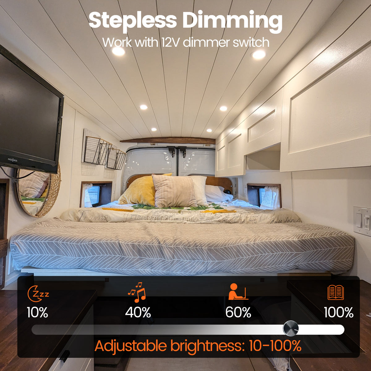 12V LED Lights, Recessed Ceiling Light 76mm 3CCT 3000K/4000K/6000K