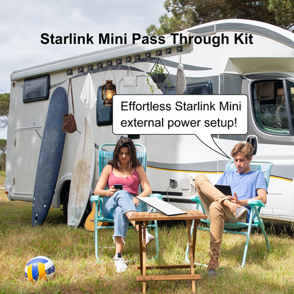 RV Wall Pass Through for Starlink Mini, Full Aluminum Cable Pass Through kit, IP67 Waterproof 5.5x2.1mm DC Female Bulkhead Connector for Camper Van Boat Battery Box