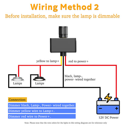 12V/15A PWM LED High-Side Dimmer Switch Black