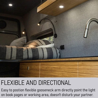 Obeaming Sleek 12V RV LED Reading Light Full Metal (Matte Black)
