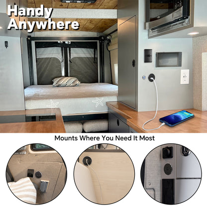 All-aluminum QC 3.0 12V USB Charger Screw Mount