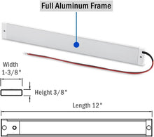 RV LED Interior Light Bar 385LM, 12 Inch Length, CRI 95, Push On Off Switch for Camper Boat Truck Enclosed Trailer Cargo Van Conversion