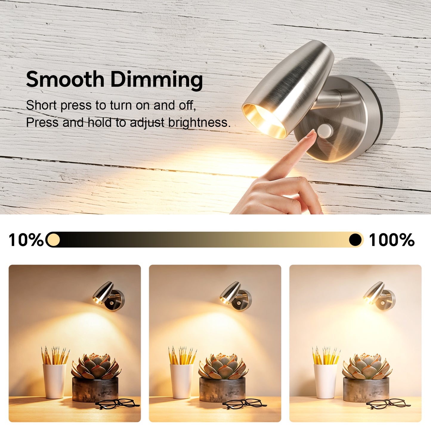 12V Reading Light Aluminum Boat Campervan Swivel Spot Nickel