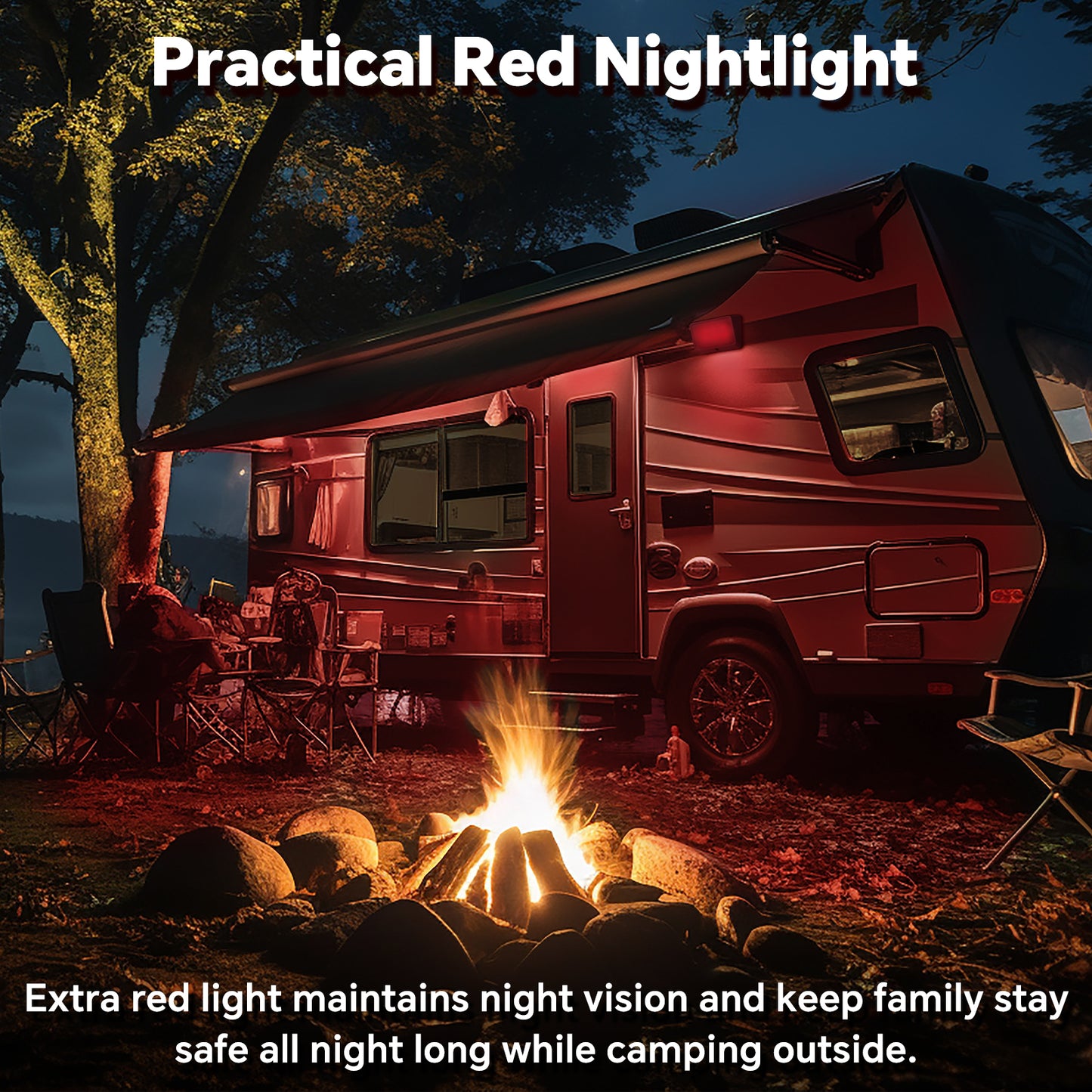 RV Porch Light Swift Color-Change w/ Built-in Button Porch Light 3CCT