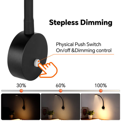 12V Flexible Reading Light 4000K & Red Light, Quick USB C Charger
