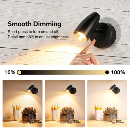 12V Reading Light Aluminum Boat Campervan Swivel Spot Black